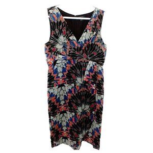 Banana Republic Dress Sleeveless Abstract Print Faux Wrap Surplice - Size 10